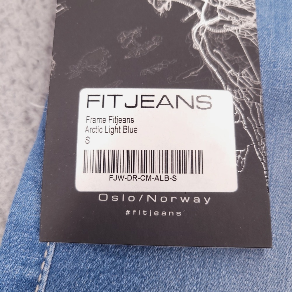 FIT JEANS Size SMALL Frame Skinny Arctic Light Wash Blue Denim 24x28 NEW - Picture 4 of 16